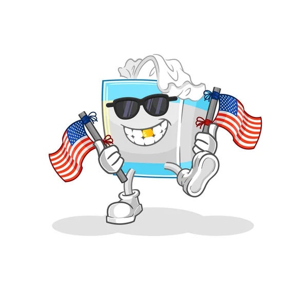 Tissue Box American Youth Cartoon Mascot Vecto — Stock Vector