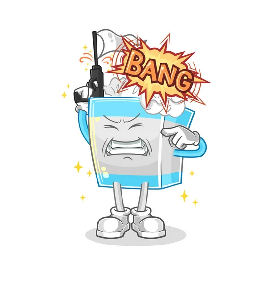 Tissue Box Warning Shot Mascot Cartoon Vecto — Stock vektor