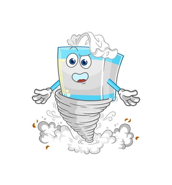 Tissue Box Tornado Cartoon Character Vecto — Stock vektor
