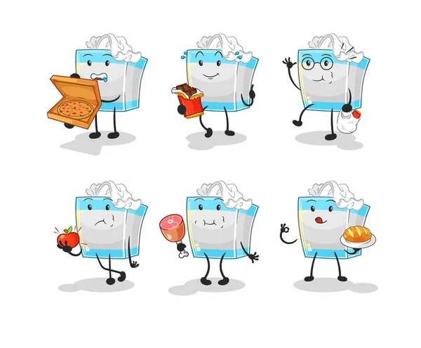 Carácter Caja Pañuelos Mascota Dibujos Animados Vecto — Vector de stock
