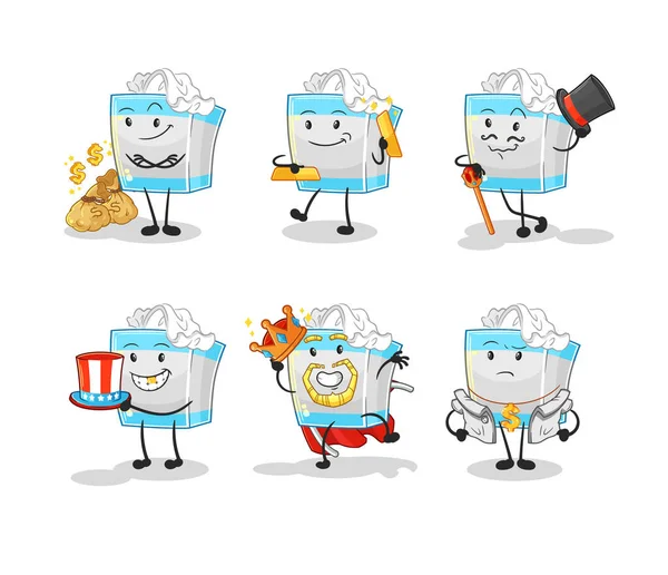 Tissue Box Rich Character Cartoon Mascot Vecto — Stock vektor