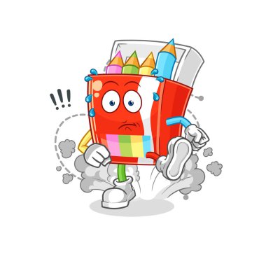 Çizim yapan renkli kalemler. karakter vektosu