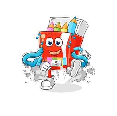 Renkli kalem kaçakçısı karakteri. karikatür maskotu vektosu