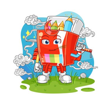 Renkli Samuray çizgi filmi. karikatür maskotu vektosu