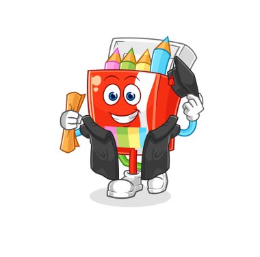 Renkli kalemler mezuniyet vektörü. karikatür