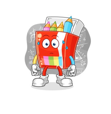 Renkli kalemler sert vektör düşünüyor. karikatür