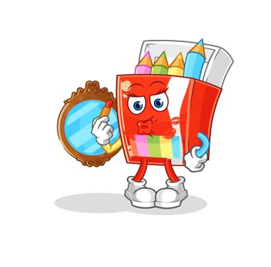 Renkli kalemler maskot oluyor. çizgi film vektosu