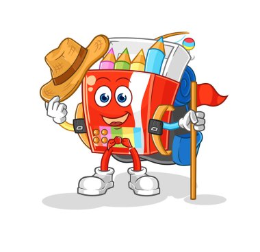 Renkli kalem keşif vektörü. karikatür