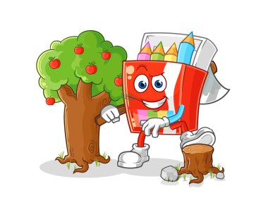 Renkli kalemler, Carpenter çizimi. karakter vektosu