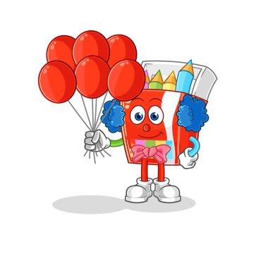 Balon vektörlü renkli kalemler. karikatür