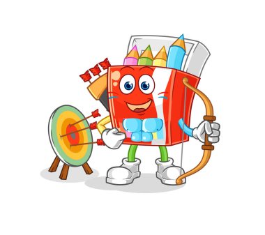 Amerikan yerlilerinin renkli kalemleri. karikatür maskotu vektosu