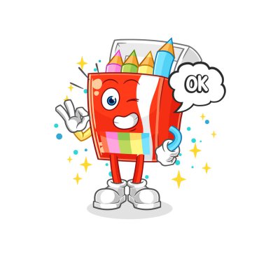 Renkli kalemler de aynı fikirde. çizgi film vektosu