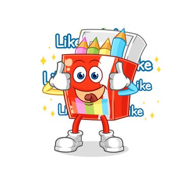 Renkli kalemler bir sürü beğeni veriyor. çizgi film vektosu