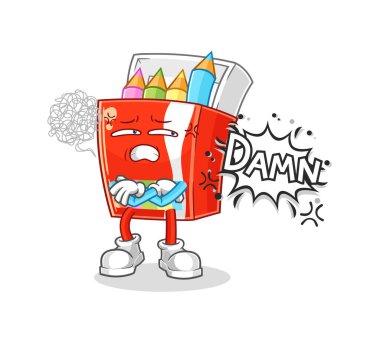 the colored pencils very pissed off illustration. character vecto