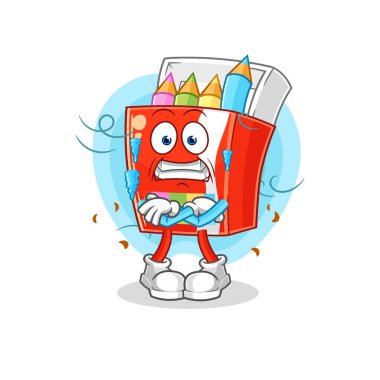 Renkli kalemler soğuk çizimler. karakter vektosu