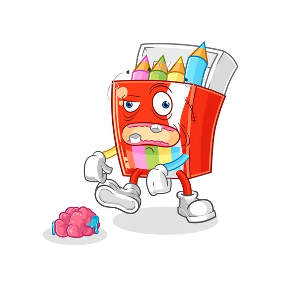 Die Buntstifte Zombie Charakter Mascot Vecto — Stockvektor