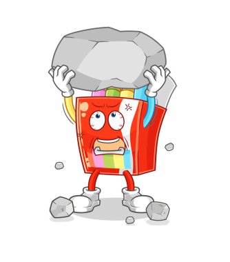 Çizgi film karakteri vektörünü kaldıran renkli kalemler.