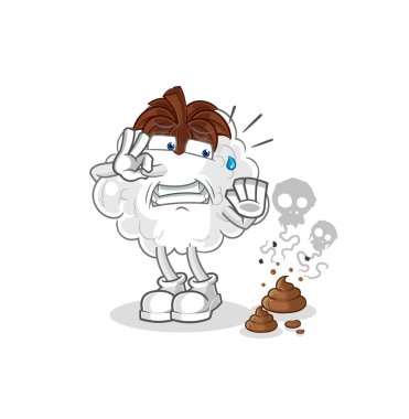 Kokuşmuş atık resimli pamuk. karakter vektosu