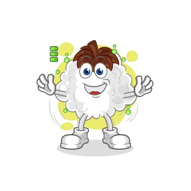 Pamuk batarya karakteri. karikatür maskotu vektosu