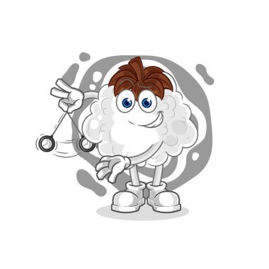 Pamuk hipnotize edici çizgi film. karikatür maskotu vektosu