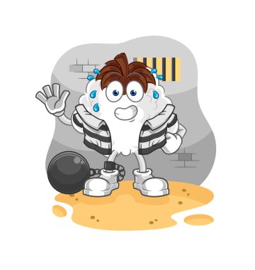 Hapisteki pamuk suçlusu. karikatür