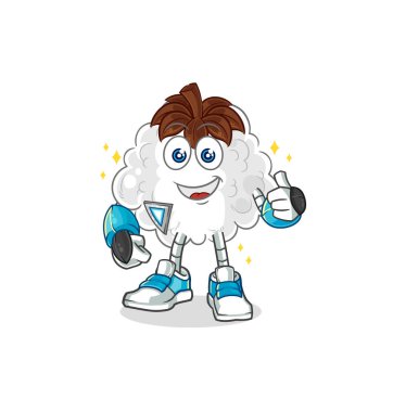 Pamuk Robot karakteri. karikatür maskotu vektosu
