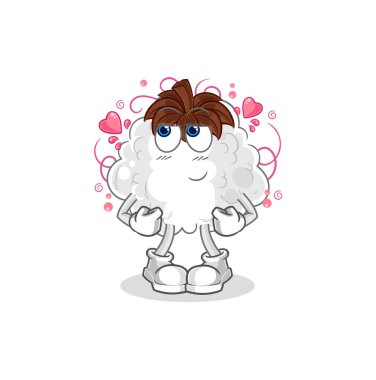 Pamuk utangaç vektör. karikatür