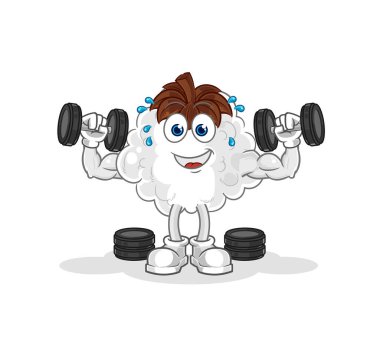 Pamuk ağırlığı eğitim illüstrasyonu. karakter vektosu