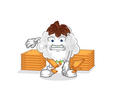 Pamuk karate maskotu. çizgi film vektosu