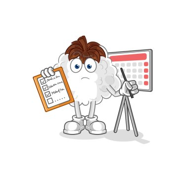 Pamuk takvim listesi vektörü. karikatür