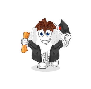 Pamuk mezuniyet vektörü. karikatür