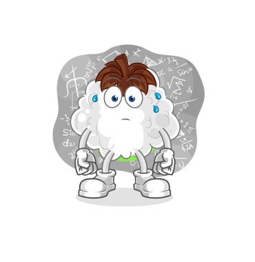 Pamuk sert bir vektör düşünüyor. karikatür