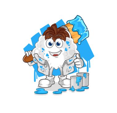 Pamuk ressamı illüstrasyonu. karakter vektosu