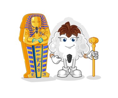 Pamuk antik Mısır karikatürü. karikatür maskotu vektosu