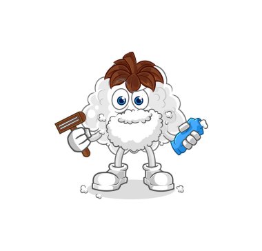 Pamuk sakal traşı vektörü. karikatür