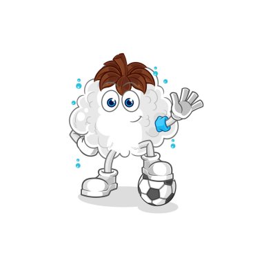 Amerikan futbolu illüstrasyonu oynayan pamuk. karakter vektosu