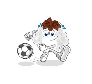 Pamuk çizgi filmi tekmeliyor. karikatür maskotu vektosu