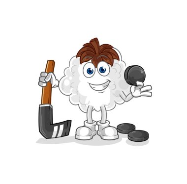 Hokey oynayan pamuk. karikatür