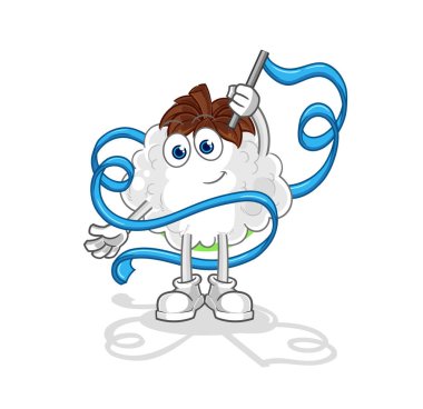 Pamuk Ritmik Jimnastik Maskotu. çizgi film vektosu