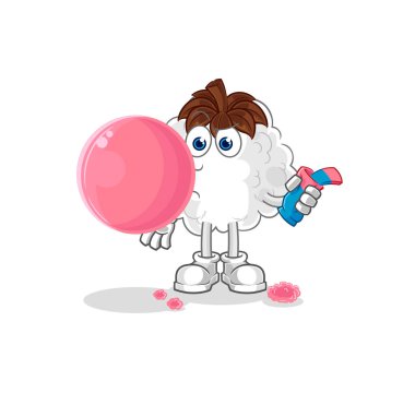 Çiklet çiğneme vektörü. karikatür