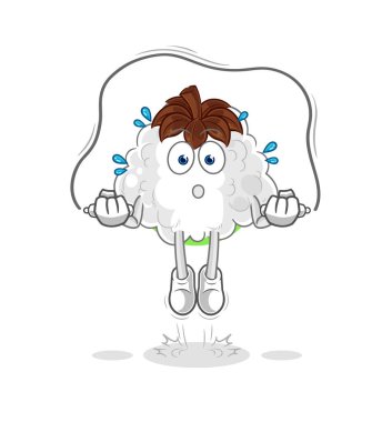 Pamuk atlama ipi egzersizi. karakter vektosu