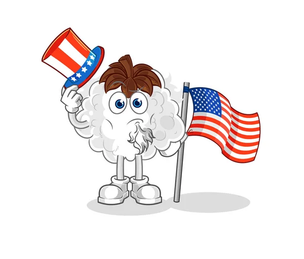 Cotton Uncle Sam Character Cartoon Mascot Vecto — Stock Vector