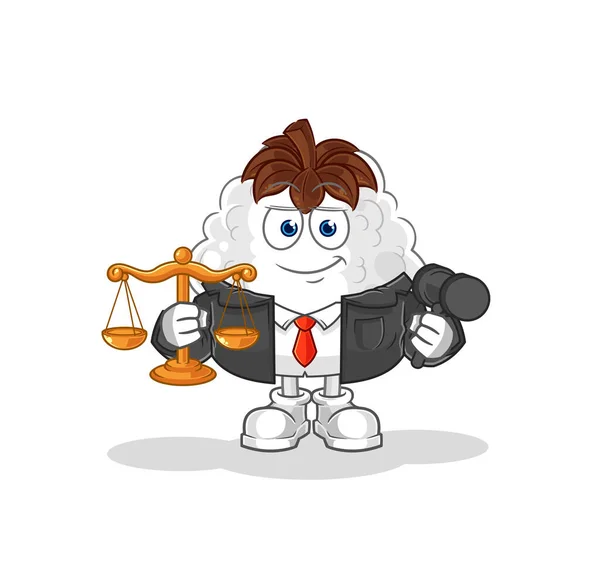Desenho Animado Advogado Algodão Mascote Desenhos Animados Vecto — Vetor de Stock