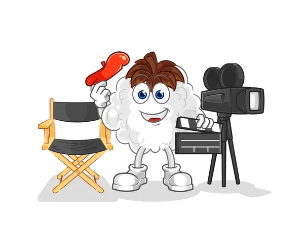 Cotton Director Mascot Cartoon Vecto — Stock vektor