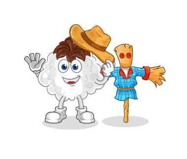 Korkuluk çizgi film karakteri vekto ile pamuk