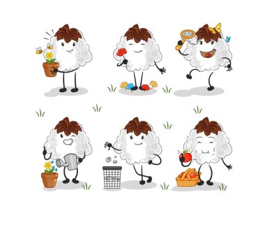 Pamuk dünyayı kurtarır. çizgi film maskotu