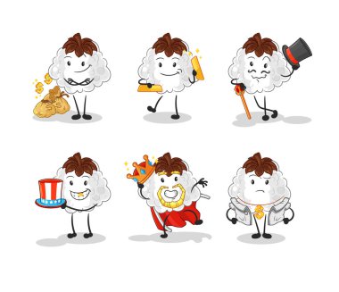 Pamuk zengini. karikatür maskotu vektosu