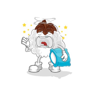 Pamuk esneme karakteri. karikatür maskotu vektosu