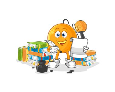 Kürek topu yazar vektörü. karikatür