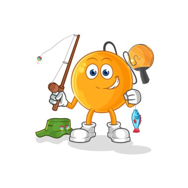 Kürek topu balıkçısı illüstrasyonu. karakter vektosu